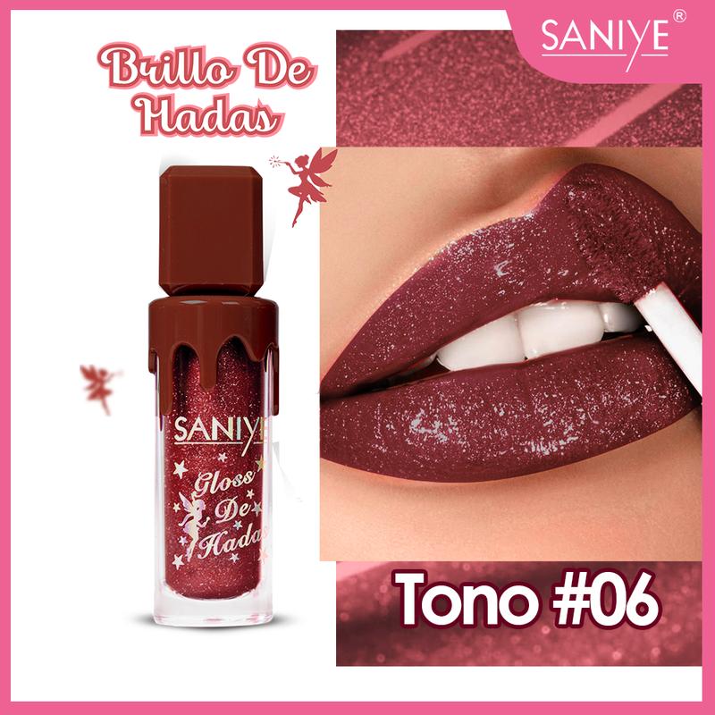 Labial Líquido Brillo Duradero con Glitter Alta Pigmentación