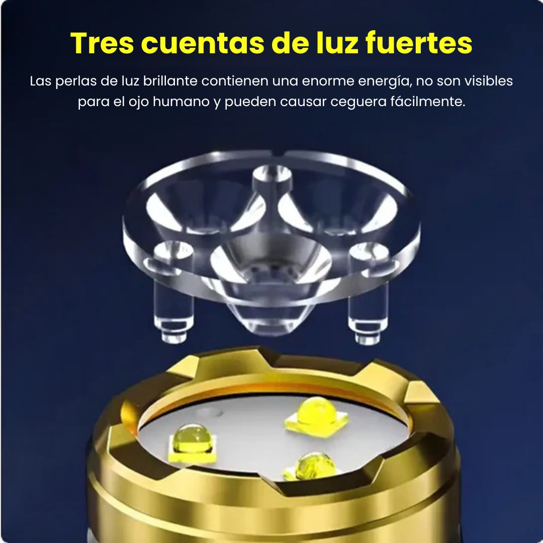 Mini linterna alemana de tres ojos