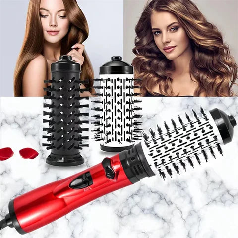 Secador y cepillo giratorio 3 en 1 para cabello seco, ondulado y liso