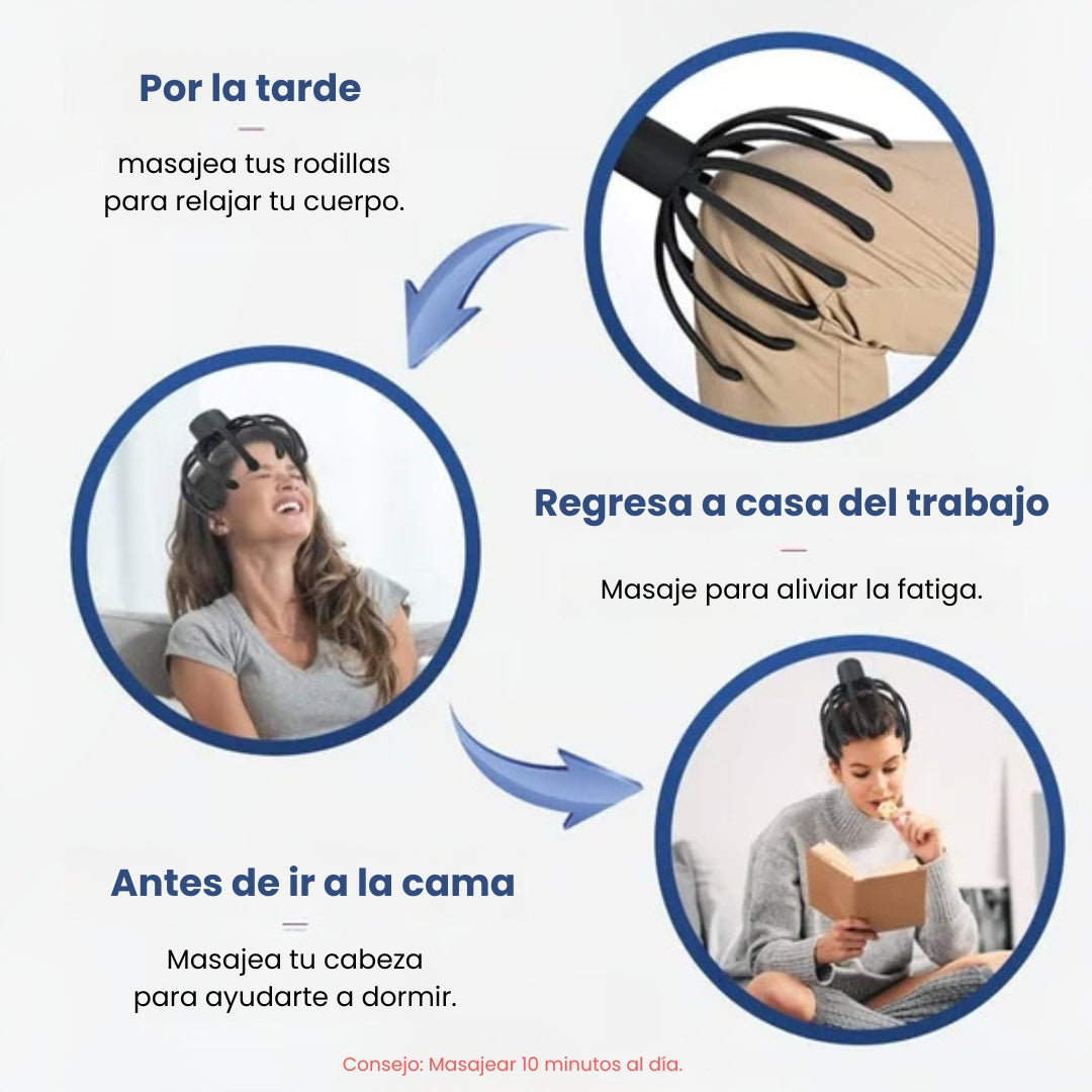 Masajeador de cabeza eléctrico con forma de pulpo