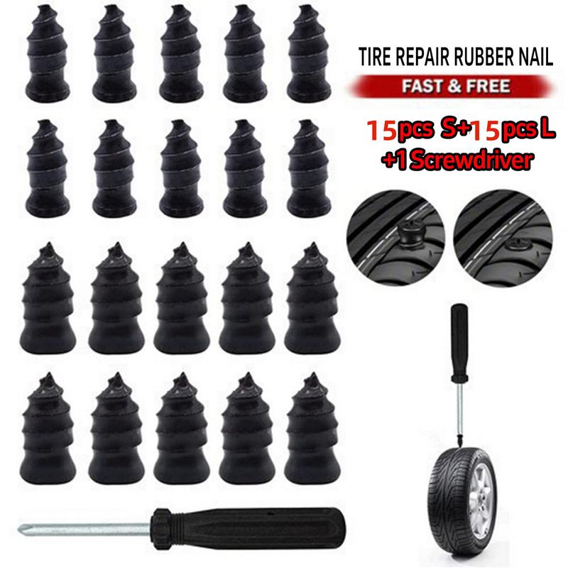 Reparación Rápida Neumáticos Kit con Clavos de Caucho Dual