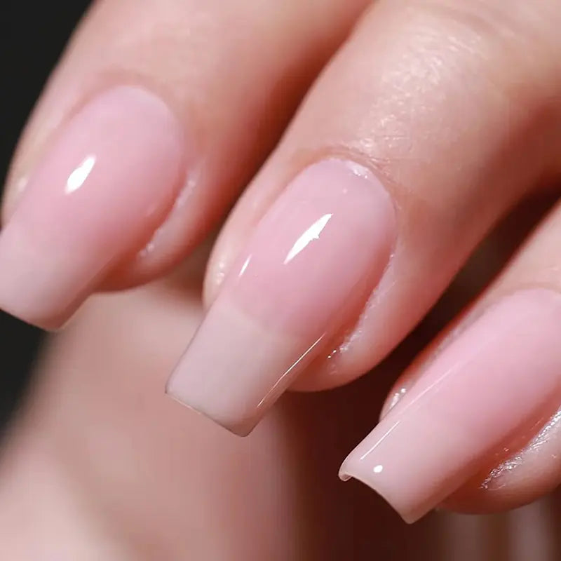Tinovo Uno 12ML - Fortalecedor de uñas, esmalte en gel LED rosa natural, secado rápido y acabado brillante de larga duración, solución suave para el cuidado de uñas débiles y delgadas, cosmético.