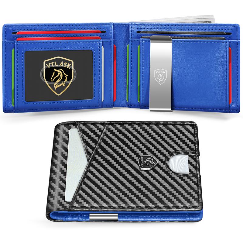Cartera de cuero antirrobo RFID ultradelgada para hombre TALAPORR con 11 ranuras para tarjetas y gran capacidad, color verde, para viajes, para hombre, tarjetero, monedero de chocolate, regalo del Día del Padre, organizador portátil