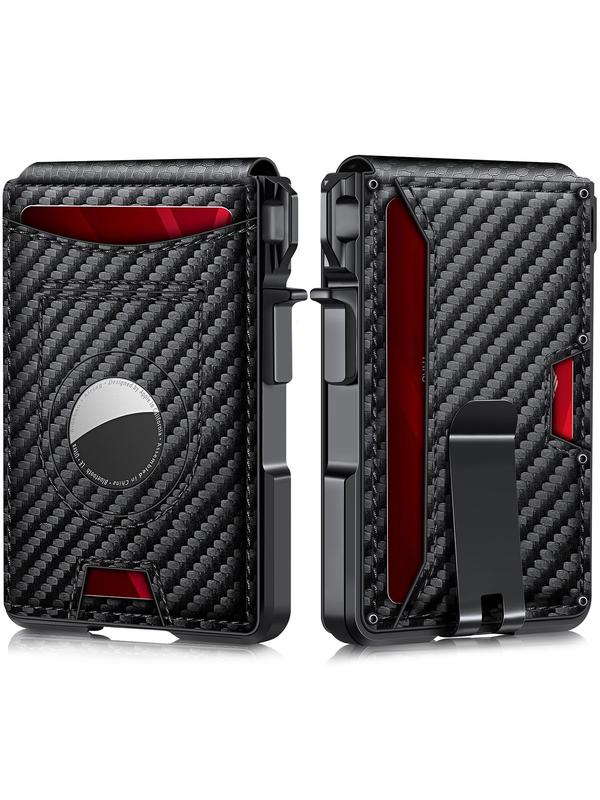 Tarjetero minimalista de estilo empresarial para hombre, con ranuras para tarjetas RFID, cierre magnético y bloqueo RFID, billetera con múltiples ranuras para uso diario.