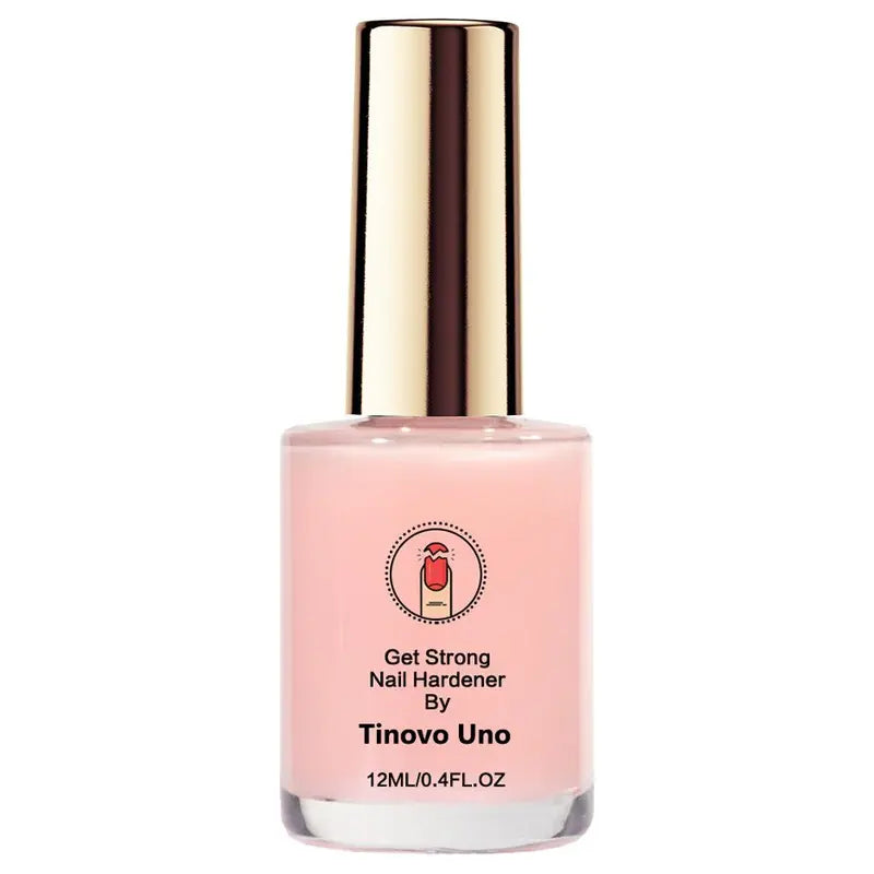 Tinovo Uno 12ML - Fortalecedor de uñas, esmalte en gel LED rosa natural, secado rápido y acabado brillante de larga duración, solución suave para el cuidado de uñas débiles y delgadas, cosmético.