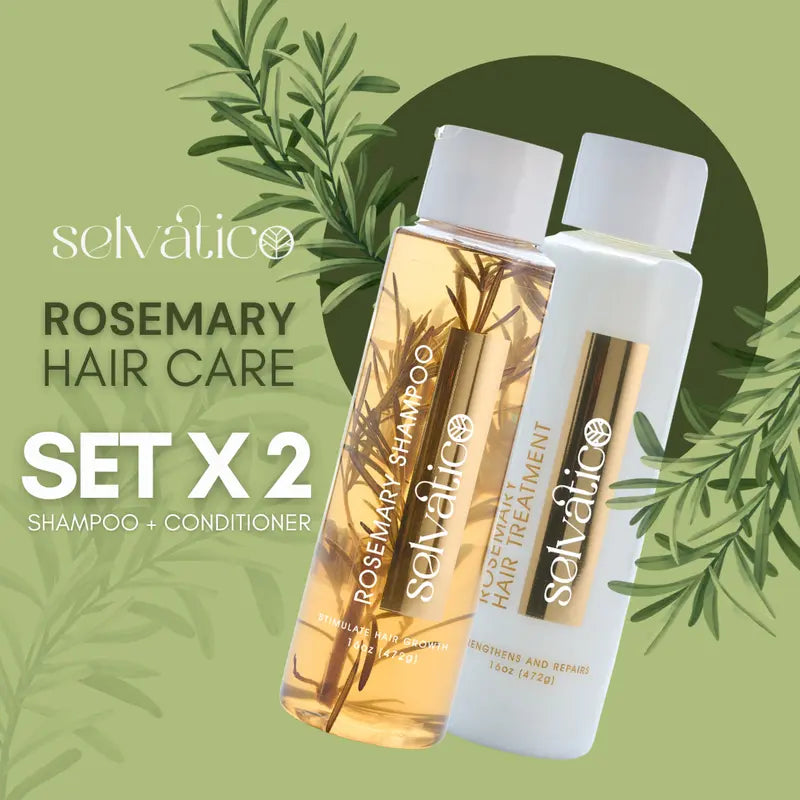Set de champú y acondicionador Talaporr Selvatico: set para el crecimiento del cabello con romero natural, cuidado capilar sin parabenos, fórmula suave para una mejor salud capilar.