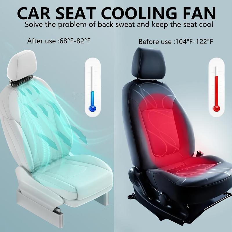 Ventilador para asiento de coche TALAPORR, ventilador USB enchufable, doble turbo, alta potencia eólica, cojín trasero interior