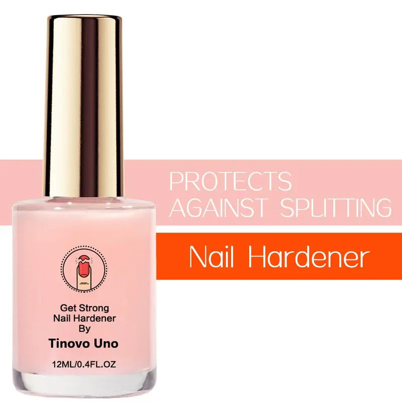 Tinovo Uno 12ML - Fortalecedor de uñas, esmalte en gel LED rosa natural, secado rápido y acabado brillante de larga duración, solución suave para el cuidado de uñas débiles y delgadas, cosmético.