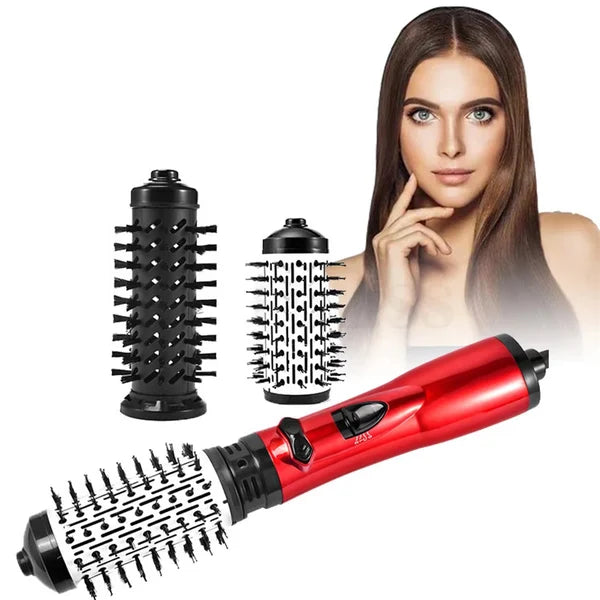 Secador y cepillo giratorio 3 en 1 para cabello seco, ondulado y liso