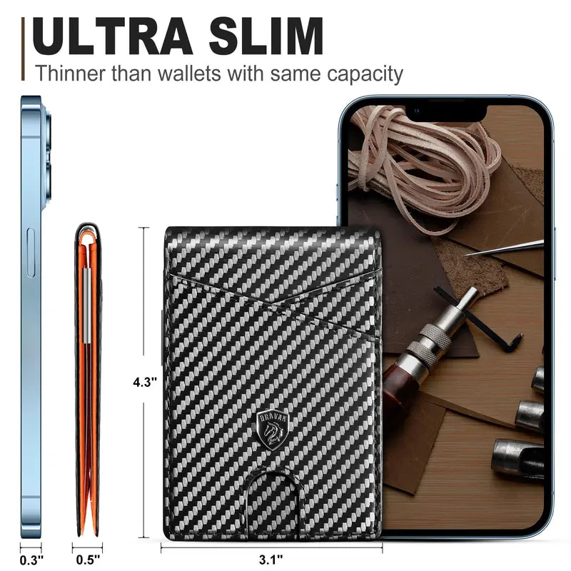 Cartera de cuero antirrobo RFID ultradelgada para hombre TALAPORR con 11 ranuras para tarjetas y gran capacidad, color verde, para viajes, para hombre, tarjetero, monedero de chocolate, regalo del Día del Padre, organizador portátil