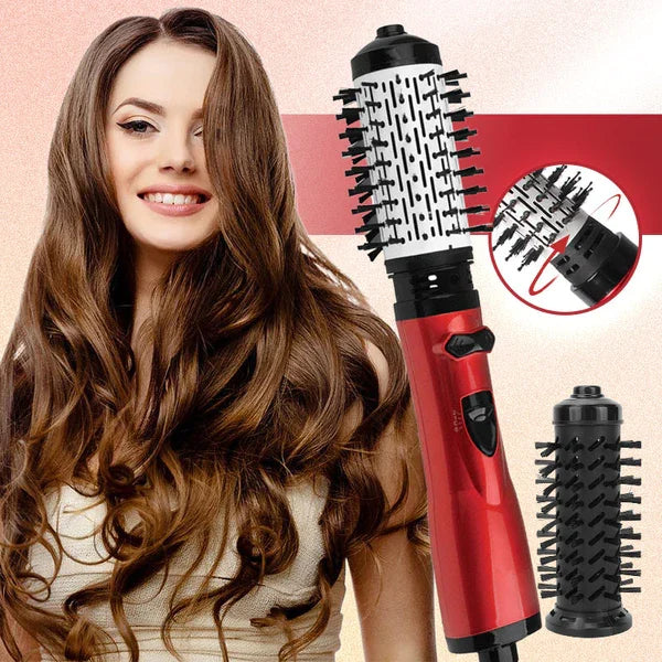 Secador y cepillo giratorio 3 en 1 para cabello seco, ondulado y liso
