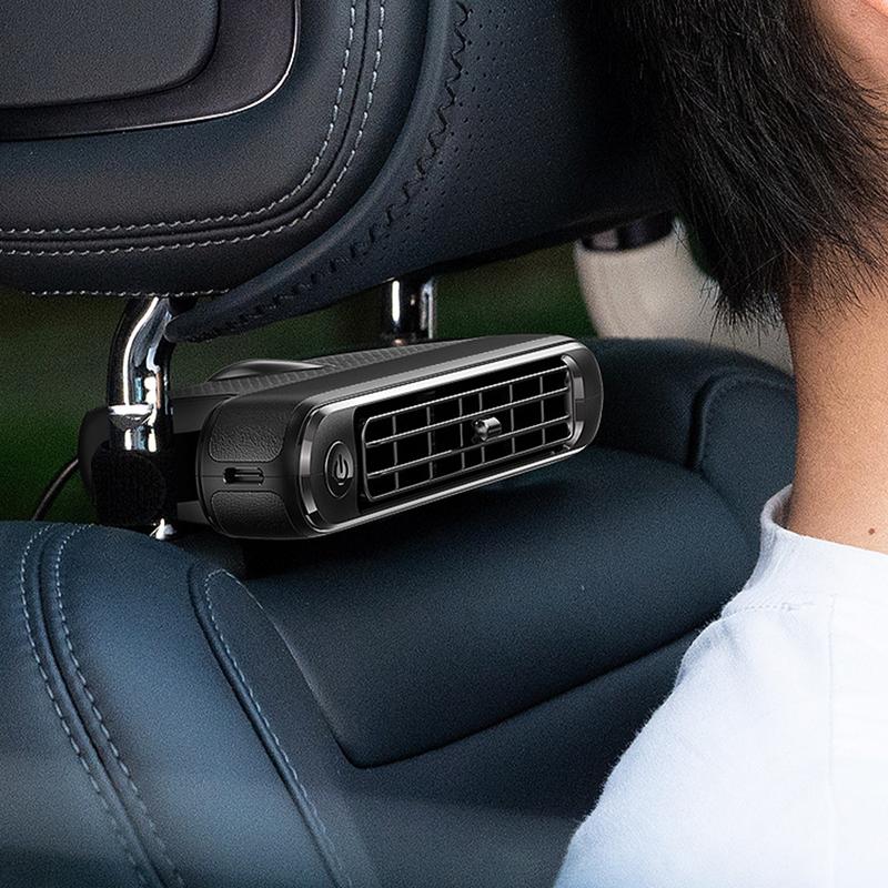 Ventilador para asiento de coche TALAPORR, ventilador USB enchufable, doble turbo, alta potencia eólica, cojín trasero interior