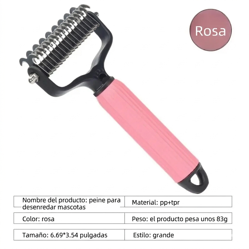 Eliminación de Pelo Cepillo Desenredante para Perros Acero