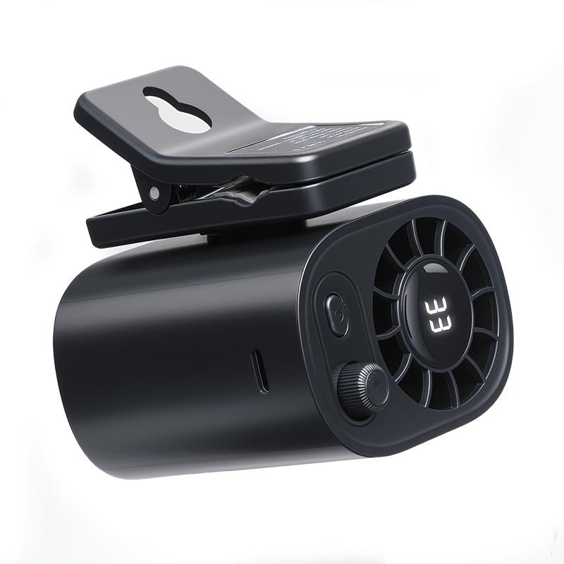 TALAPORR-ventilador con Clip para coche, con pantalla LED, rotación de 360 °, 100 velocidades ajustables, recargable por USB, batería de 1800mAh