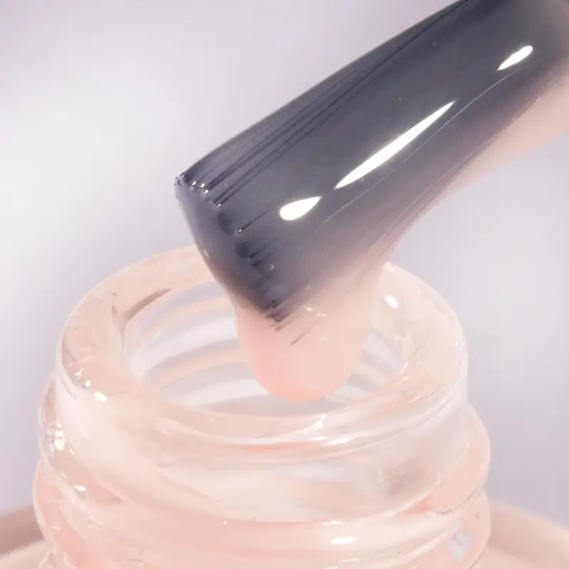 Tinovo Uno 12ML - Fortalecedor de uñas, esmalte en gel LED rosa natural, secado rápido y acabado brillante de larga duración, solución suave para el cuidado de uñas débiles y delgadas, cosmético.