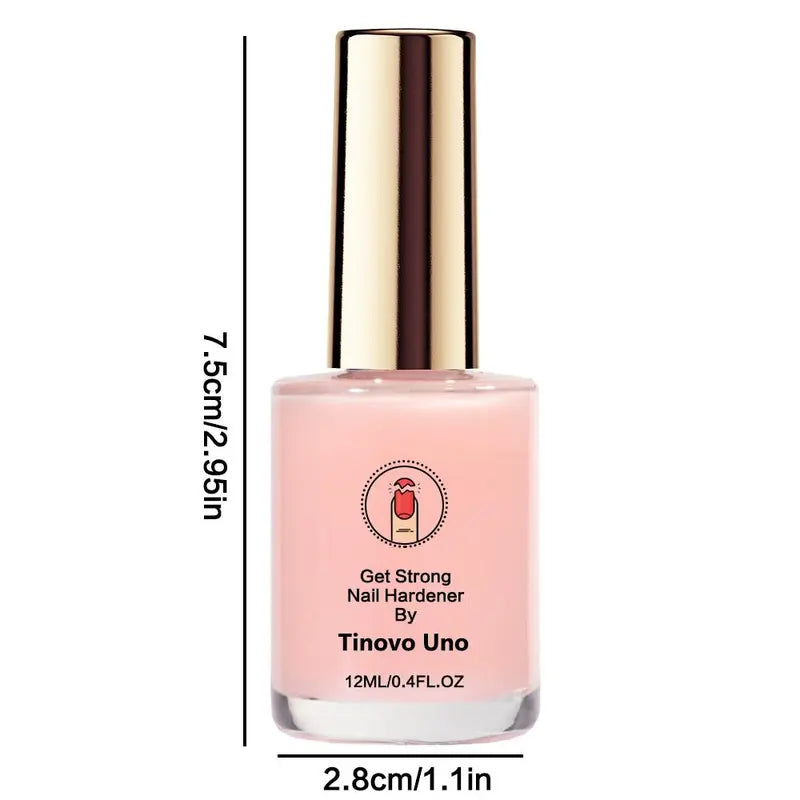 Tinovo Uno 12ML - Fortalecedor de uñas, esmalte en gel LED rosa natural, secado rápido y acabado brillante de larga duración, solución suave para el cuidado de uñas débiles y delgadas, cosmético.