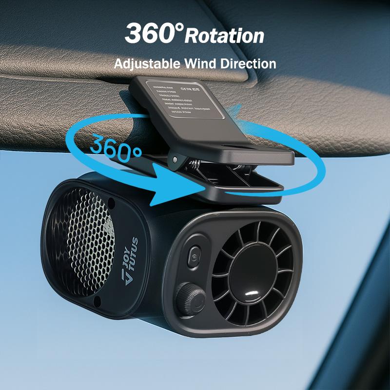 TALAPORR-ventilador con Clip para coche, con pantalla LED, rotación de 360 °, 100 velocidades ajustables, recargable por USB, batería de 1800mAh