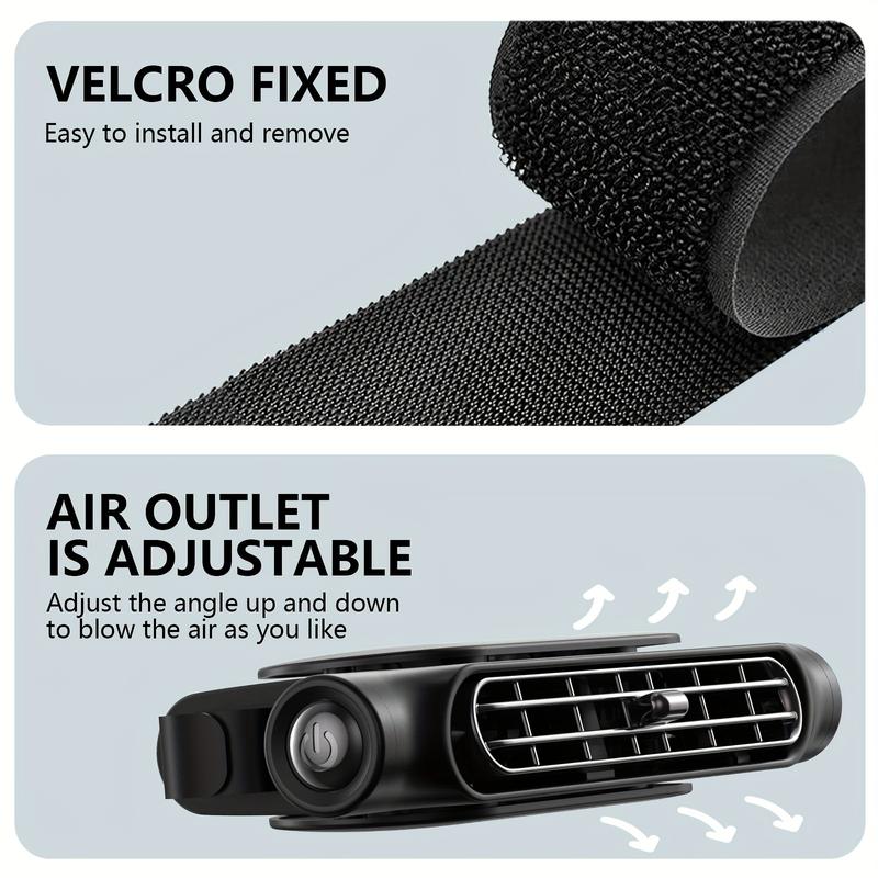 Ventilador para asiento de coche TALAPORR, ventilador USB enchufable, doble turbo, alta potencia eólica, cojín trasero interior