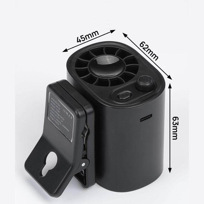 TALAPORR-ventilador con Clip para coche, con pantalla LED, rotación de 360 °, 100 velocidades ajustables, recargable por USB, batería de 1800mAh
