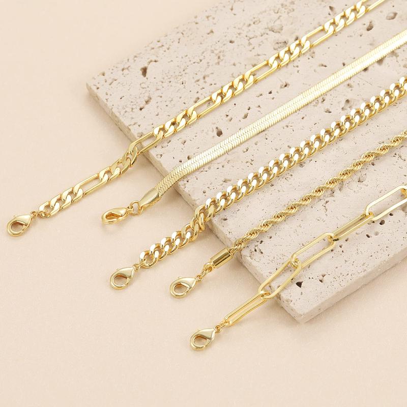 Pulseras Tewiky para mujer, conjuntos de joyas para mujer, pulseras de cadena con clip de papel, finas, apilables y de eslabones cubanos, accesorios de moda, regalos para mujer, joyería maximalista.