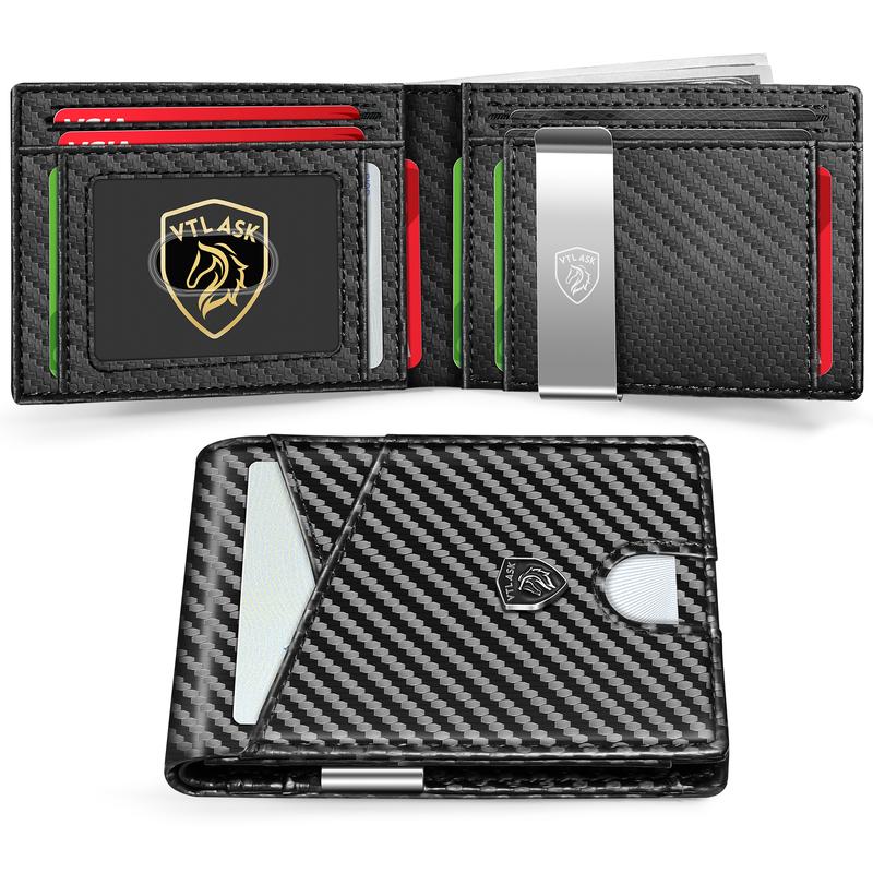 Cartera de cuero antirrobo RFID ultradelgada para hombre TALAPORR con 11 ranuras para tarjetas y gran capacidad, color verde, para viajes, para hombre, tarjetero, monedero de chocolate, regalo del Día del Padre, organizador portátil