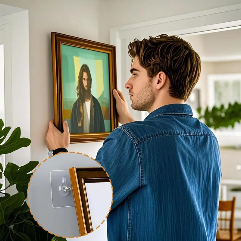 20 - unidades Ganchos adhesivos para marcos