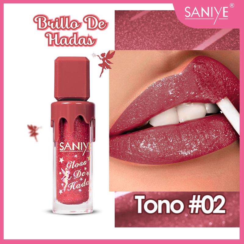 Labial Líquido Brillo Duradero con Glitter Alta Pigmentación