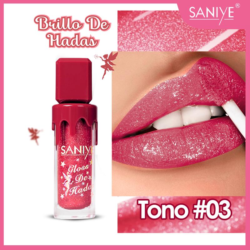 Labial Líquido Brillo Duradero con Glitter Alta Pigmentación