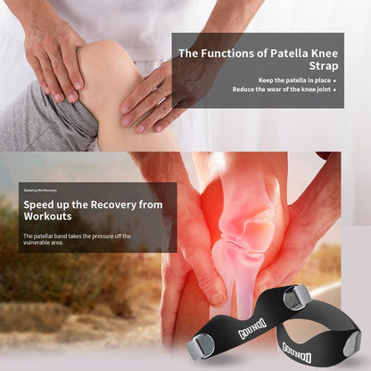 Correa de silicona para rótula y rodilla para aliviar el dolor de rodilla. Soporte ajustable para mujeres y hombres. Ideal para correr, baloncesto, voleibol, sentadillas, tendinitis y soporte para rodillas de saltador.