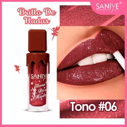 Labial Líquido Brillo Duradero con Glitter Alta Pigmentación