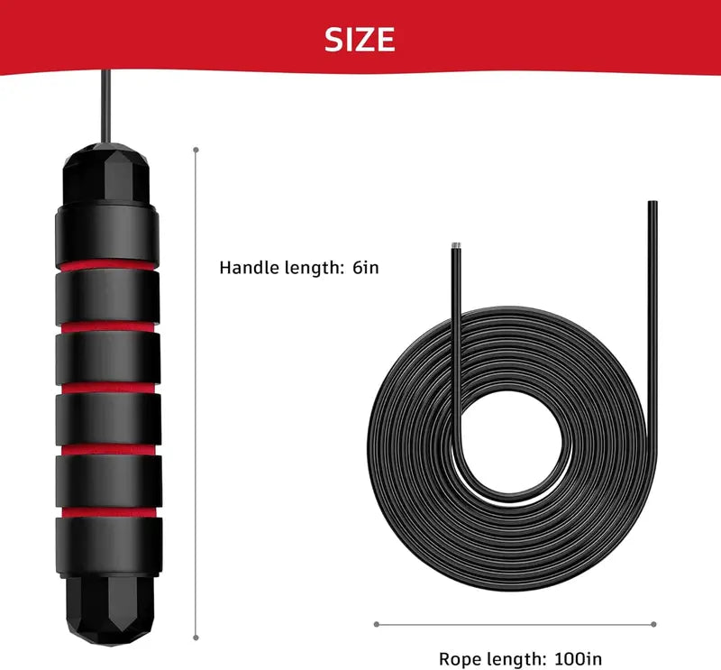 Cuerda de saltar SPORTIC Pro Speed ajustable, sin enredos, con rodamientos de bolas giratorios de ajuste rápido y agarres ergonómicos. Ideal para entrenamiento HIIT, cardio, quema rápida de calorías, gimnasio en casa y viajes.