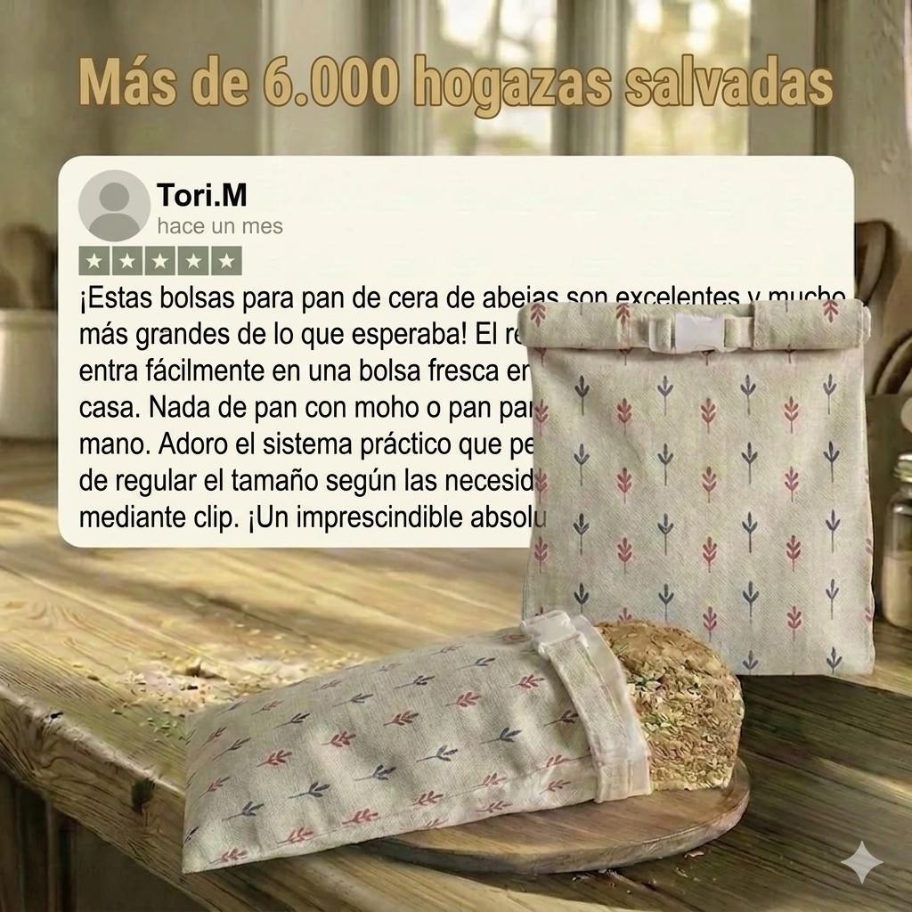 Bolsas de pan de primera calidad hechas de 100% algodón y cera de abeja.