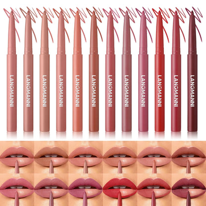 Paquete de 12 - Definición Precisa Lápiz de Labios Mate Textura Suave Impermeable