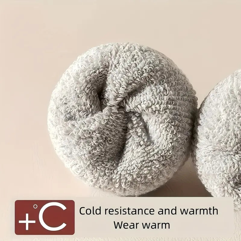 5 pares de calcetines gruesos y cálidos de invierno para hombre y mujer - Calcetines de punto suaves y cómodos de punta redonda para clima frío, mezcla de poliéster y elastano. Calcetines básicos minimalistas hasta el muslo para mujer.