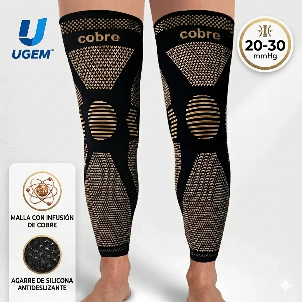 Soporte de Compresión para Piernas con Cobre UGEM 20-30mmHg