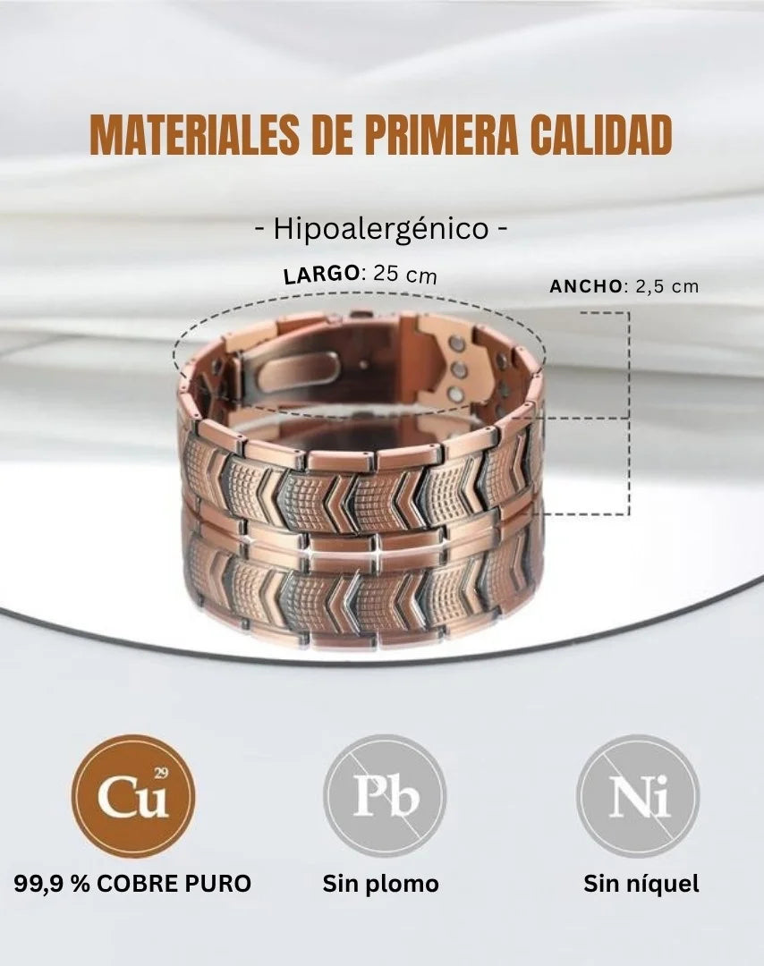 Pulsera de cobre Jecanori para hombre - Cierre plegable premium Outdoorfun