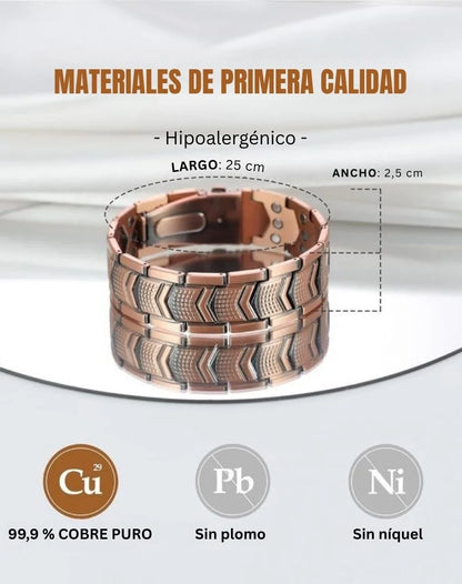 Pulsera de cobre Jecanori para hombre - Cierre plegable premium Outdoorfun