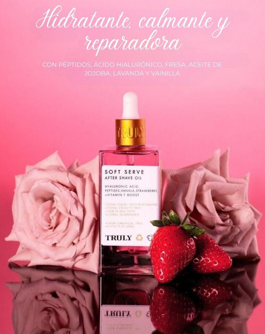 Aceite para después del afeitado de sabor suave - Aroma a fresa y vainilla CC