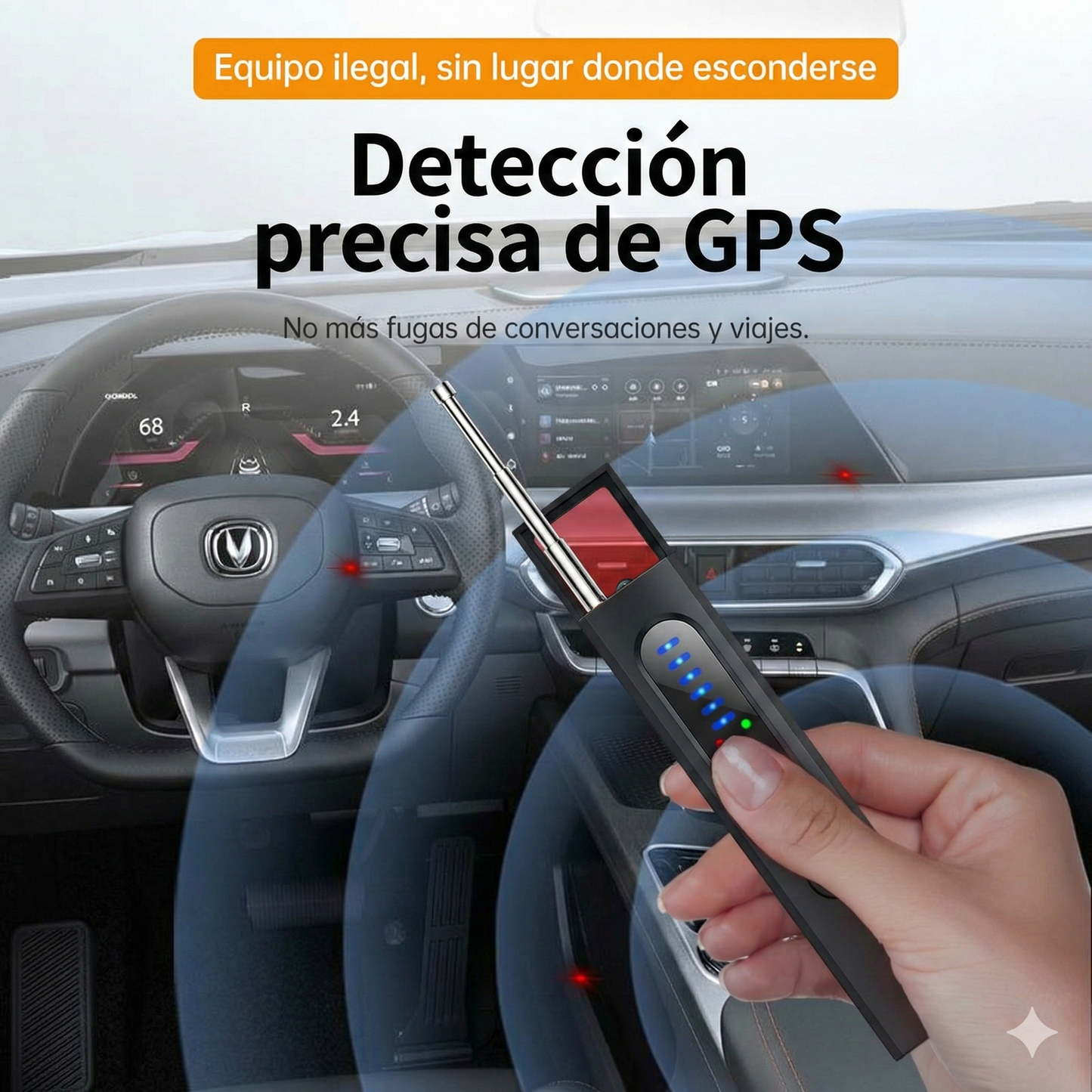 Detector de cámaras ocultas y GPS - Portátil