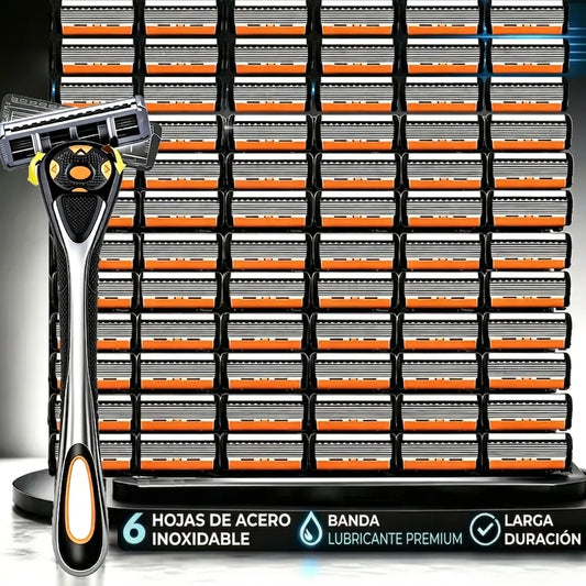 Afeitado Cómodo Kit Maquinilla Cabezal Giratorio Antideslizante