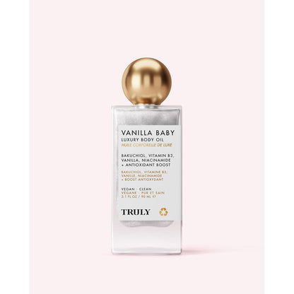 Aceite corporal de lujo Vanilla Baby - Aroma cálido a caramelo de vainilla