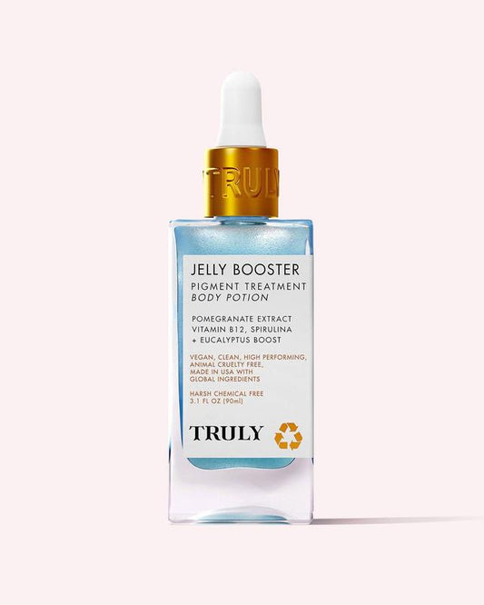 Poción corporal pigmentante Jelly Booster: potencia la producción de colágeno. Aroma fresco y limpio de verano.
