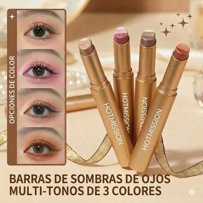 COMPRA 1, LLÉVATE 3 GRATIS: Sombras de ojos en barra, de larga duración y resistentes al agua, con efecto nacarado
