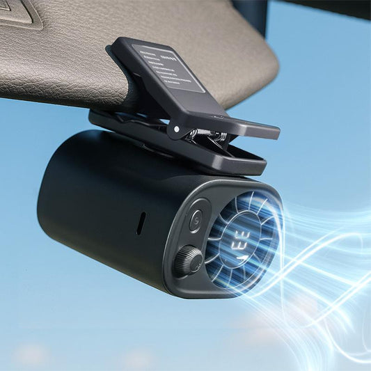 TALAPORR-ventilador con Clip para coche, con pantalla LED, rotación de 360 °, 100 velocidades ajustables, recargable por USB, batería de 1800mAh