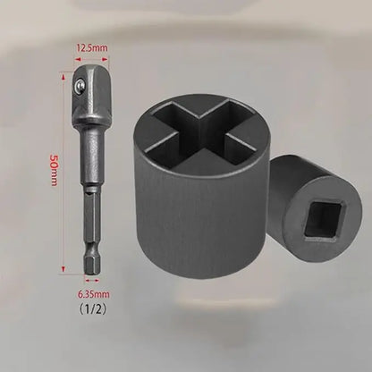 Adaptador de vaso de 1/2 pulgada de alta resistencia para gato de tijera, herramienta universal de mantenimiento de vehículos recreativos, adaptador para taladro eléctrico resistente a la corrosión con liberación rápida
