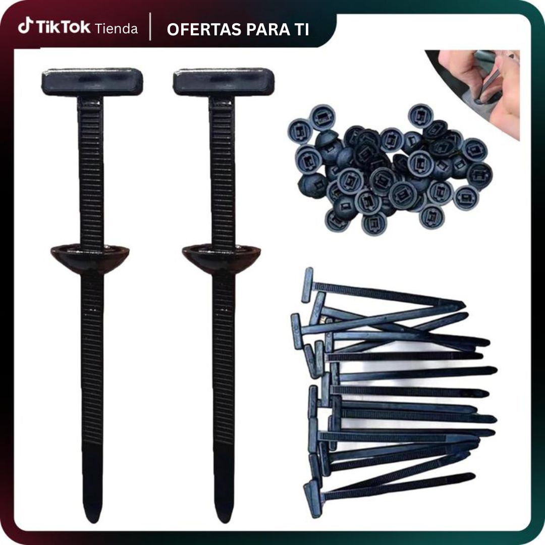 100 hebillas universales Talaporr para bridas de cables, bridas con hebilla, herramienta multiusos de plástico para reparaciones diarias de automóviles (20 unidades)