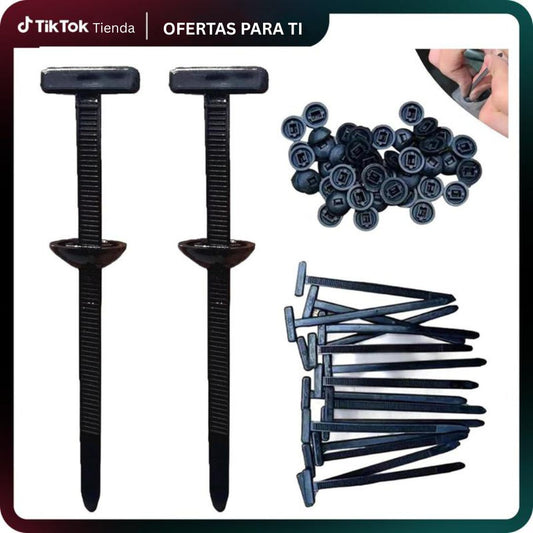 100 hebillas universales Talaporr para bridas de cables, bridas con hebilla, herramienta multiusos de plástico para reparaciones diarias de automóviles (20 unidades)