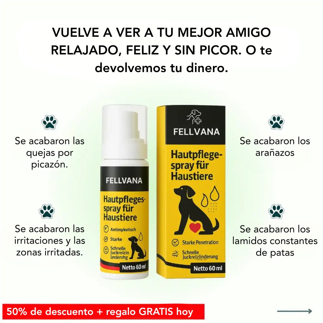 Fellvana™ Spray calmante para la piel aprobado por veterinarios