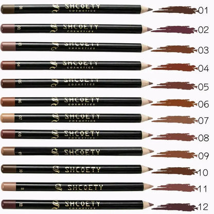 12 colores - Set de lápices delineadores de labios mate