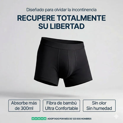 Calzoncillos bóxer lavables para incontinencia para hombre